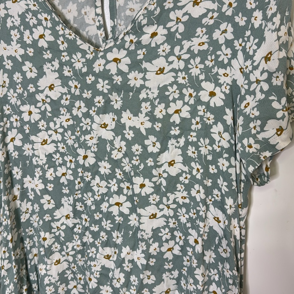 Cotton Bleu Floral Green Dress Small - Picture 4 of 6